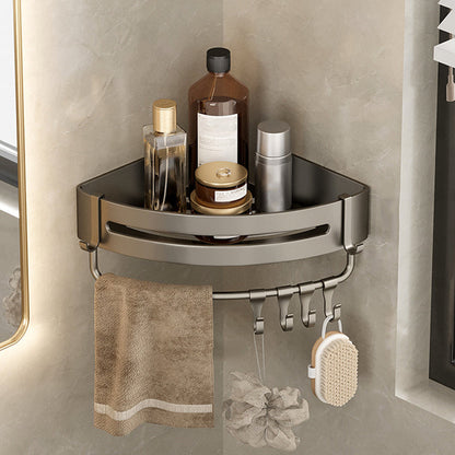 Skorter | Contemporary Aluminum Bathroom Accessory Set Gray Bath Shelf