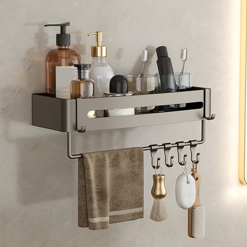Skorter | Contemporary Aluminum Bathroom Accessory Set Grey Bath Shelf
