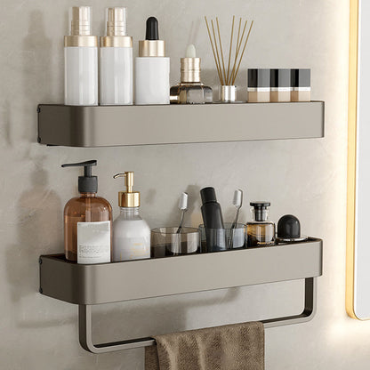Skorter | Contemporary Aluminum Bathroom Accessory Set Gray Bath Shelf