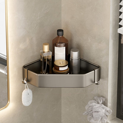 Skorter | Contemporary Aluminum Bathroom Accessory Set Gray Bath Shelf