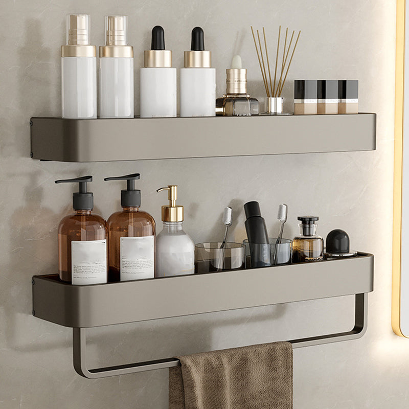 Skorter | Contemporary Aluminum Bathroom Accessories Set Gray Bath Shelf