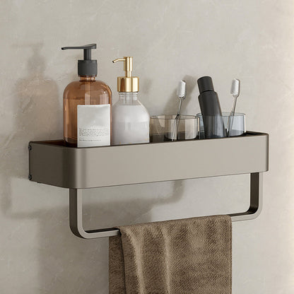 Skorter | Contemporary Aluminum Bathroom Accessories Set Gray Bath Shelf