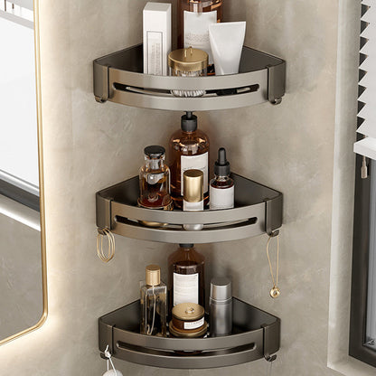 Skorter | Contemporary Aluminum Bathroom Accessory Set Gray Bath Shelf
