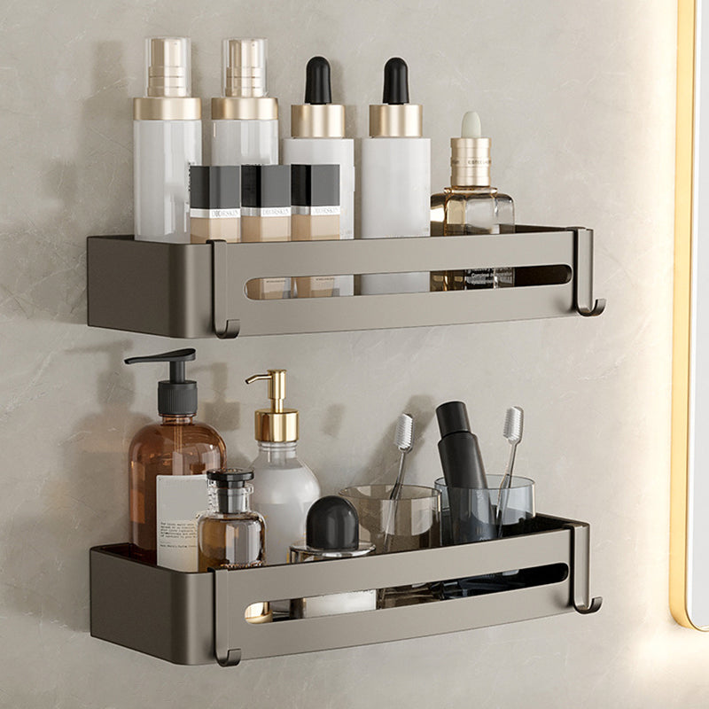 Skorter | Contemporary Aluminum Bathroom Accessories Set Gray Bath Shelf