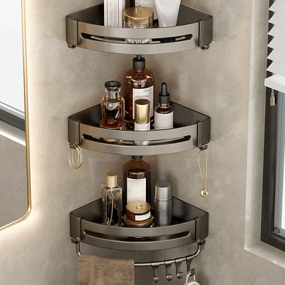 Skorter | Contemporary Aluminum Bathroom Accessory Set Grey Bath Shelf