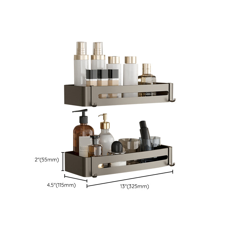 Skorter | Contemporary Aluminum Bathroom Accessory Set Grey Bath Shelf