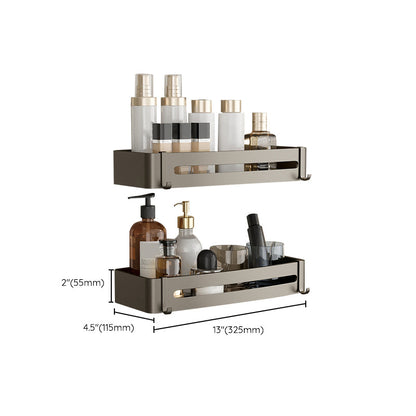 Skorter | Contemporary Aluminum Bathroom Accessory Set Gray Bath Shelf