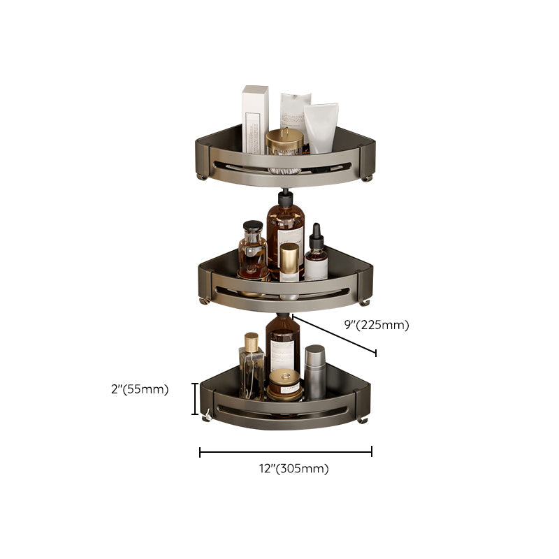 Skorter | Contemporary Aluminum Bathroom Accessory Set Grey Bath Shelf