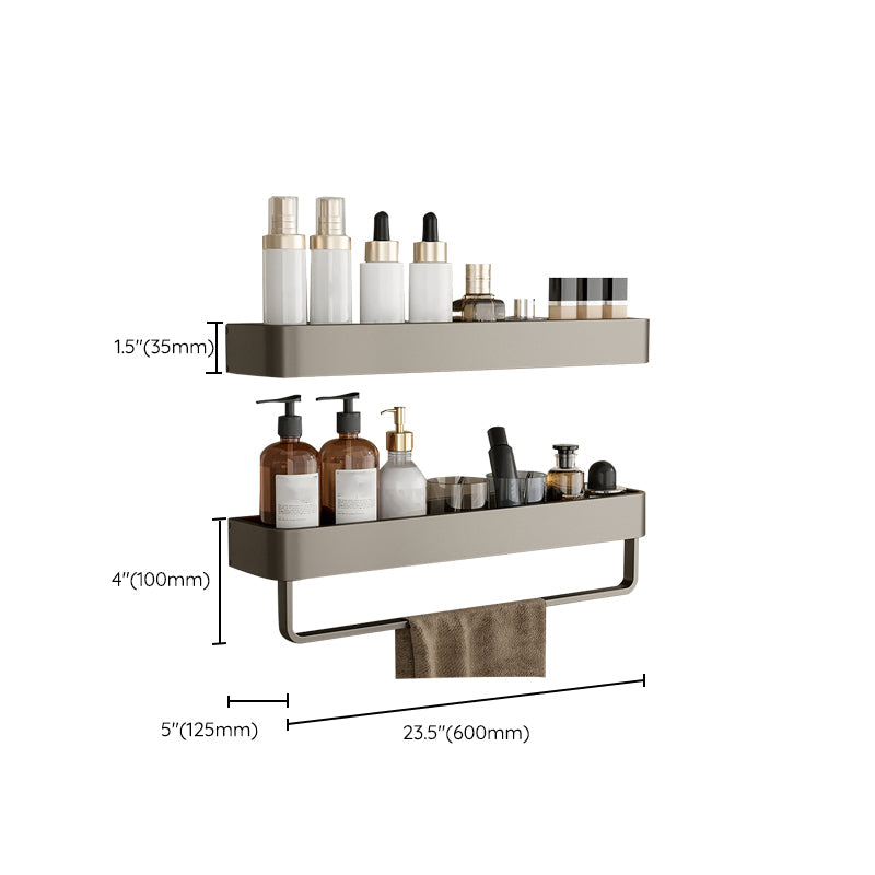 Skorter | Contemporary Aluminum Bathroom Accessories Set Gray Bath Shelf