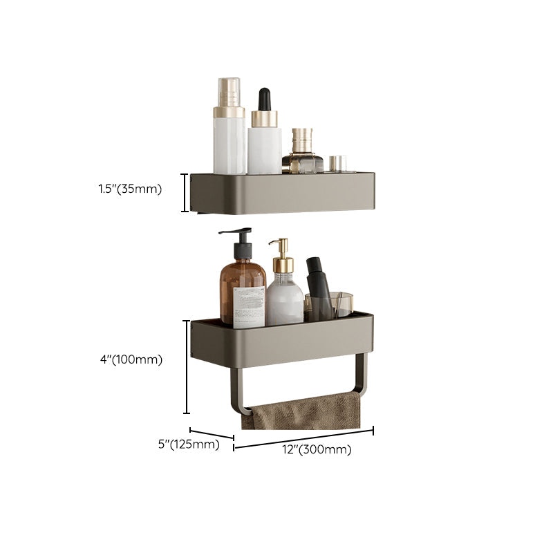 Skorter | Contemporary Aluminum Bathroom Accessory Set Grey Bath Shelf