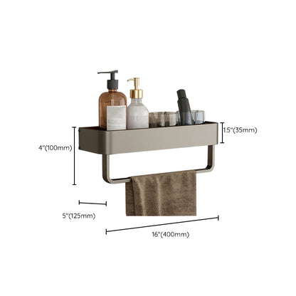 Skorter | Contemporary Aluminum Bathroom Accessory Set Grey Bath Shelf