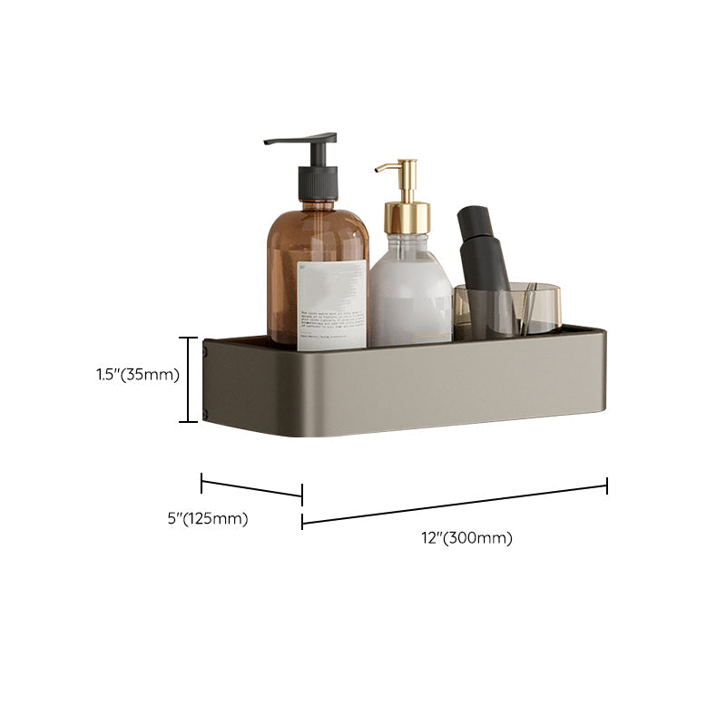 Skorter | Contemporary Aluminum Bathroom Accessories Set Gray Bath Shelf