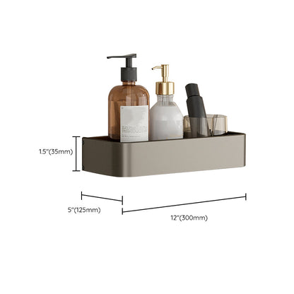 Skorter | Contemporary Aluminum Bathroom Accessory Set Gray Bath Shelf