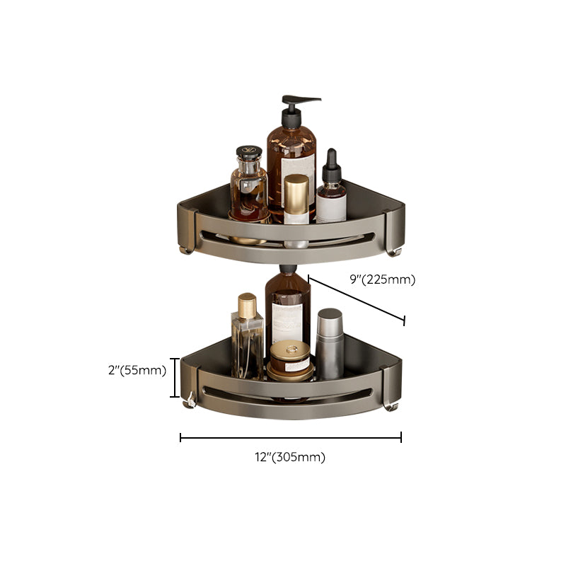 Skorter | Contemporary Aluminum Bathroom Accessory Set Grey Bath Shelf