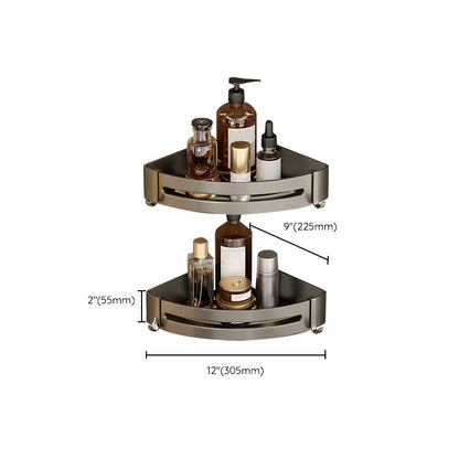 Skorter | Contemporary Aluminum Bathroom Accessory Set Grey Bath Shelf