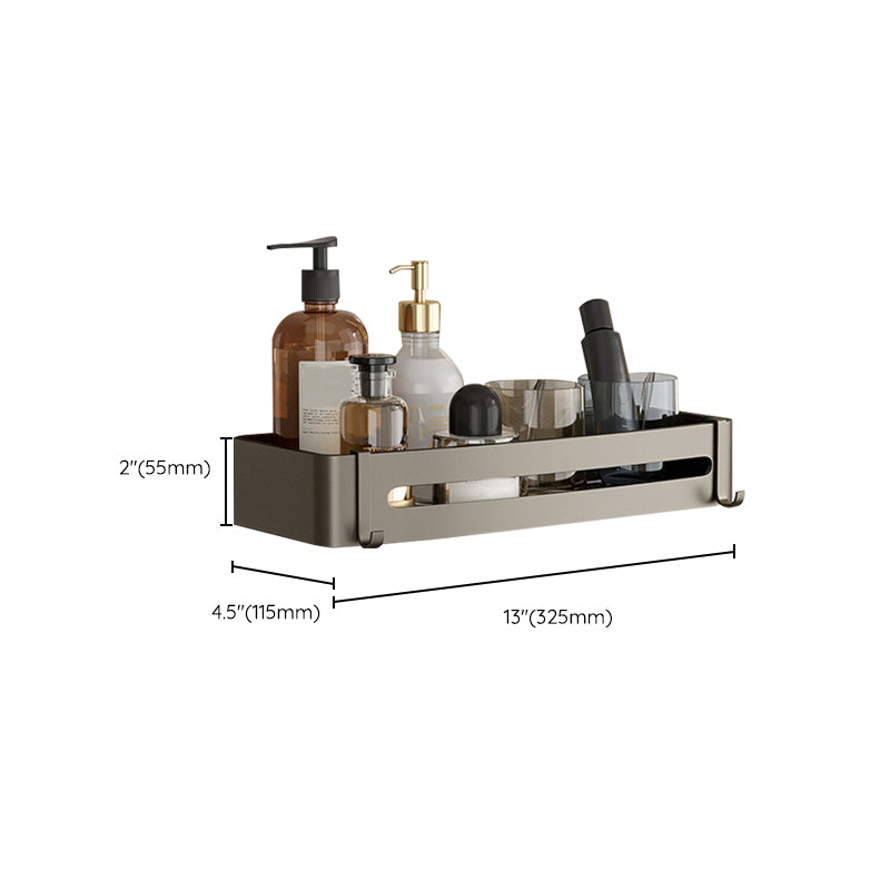 Skorter | Contemporary Aluminum Bathroom Accessory Set Gray Bath Shelf