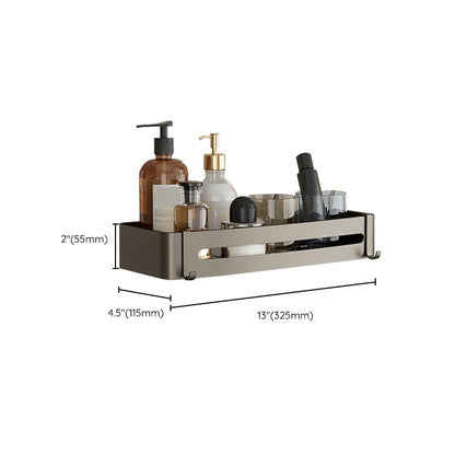 Skorter | Contemporary Aluminum Bathroom Accessory Set Gray Bath Shelf