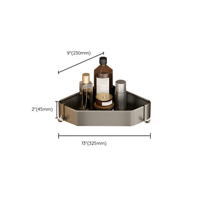 Skorter | Contemporary Aluminum Bathroom Accessory Set Grey Bath Shelf