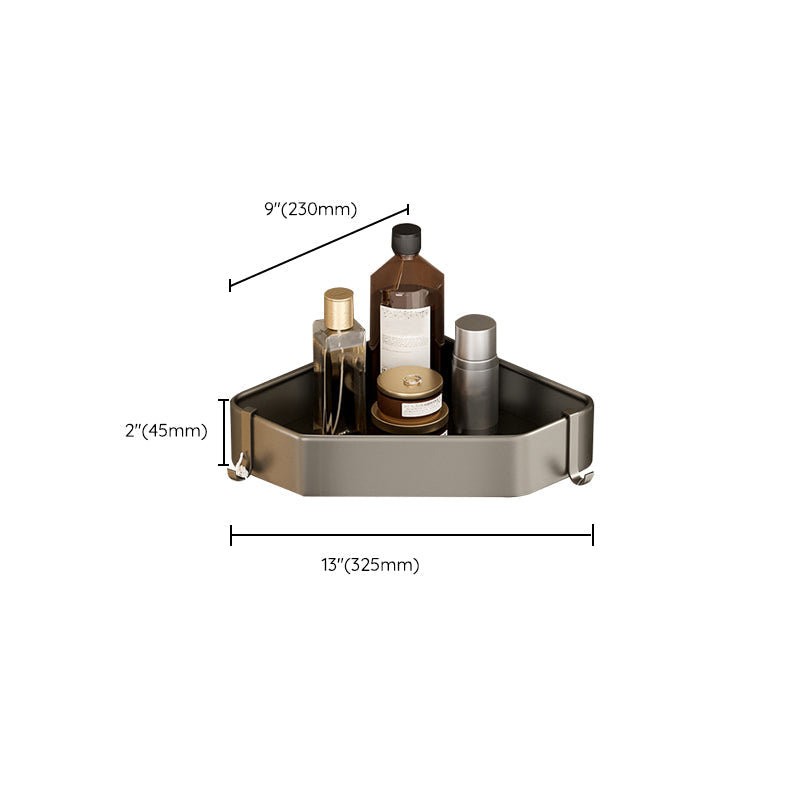 Skorter | Contemporary Aluminum Bathroom Accessory Set Gray Bath Shelf