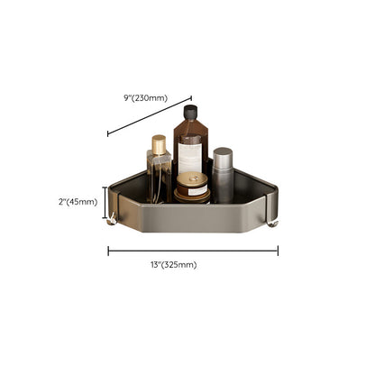 Skorter | Contemporary Aluminum Bathroom Accessory Set Gray Bath Shelf