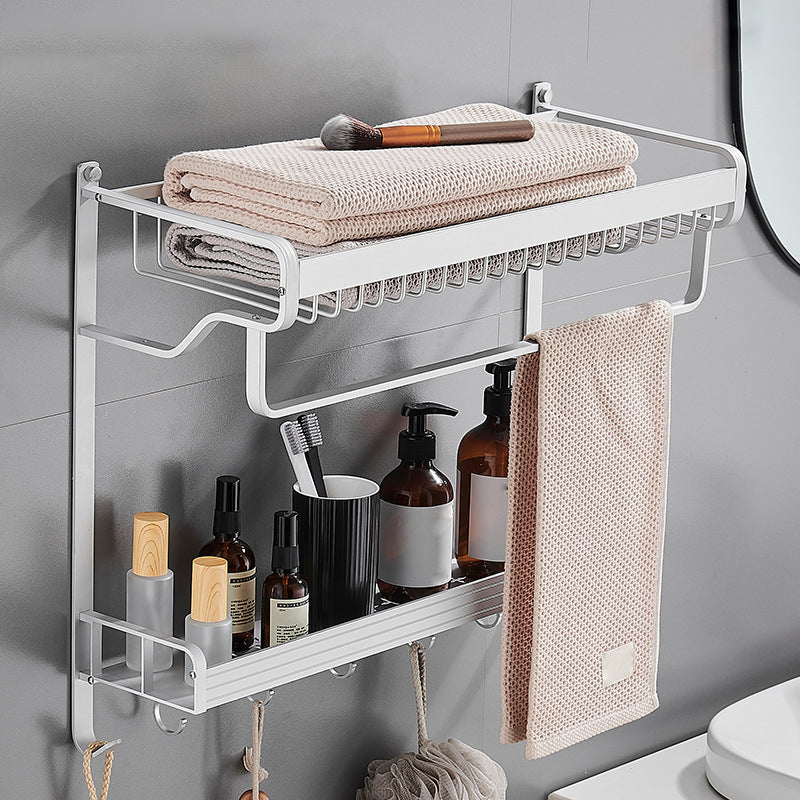 Skorter | Black / Silver Bathroom Accessories Aluminium Hardware Set Bathroom Shelf