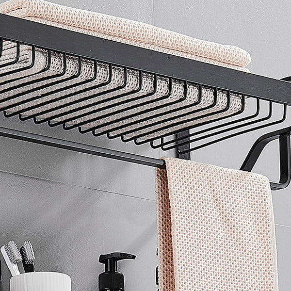 Skorter | Black / Silver Bathroom Accessories Aluminium Hardware Set Bathroom Shelf