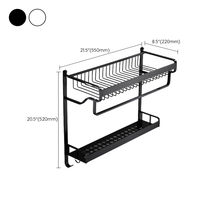 Skorter | Black / Silver Bathroom Accessories Aluminium Hardware Set Bathroom Shelf