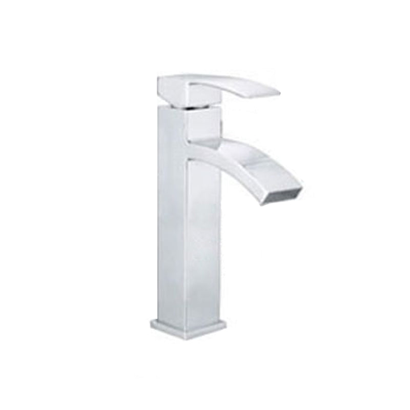 Skorter | Cubic Chrome Bathroom Faucet Low Arc Single Lever Basin Faucet