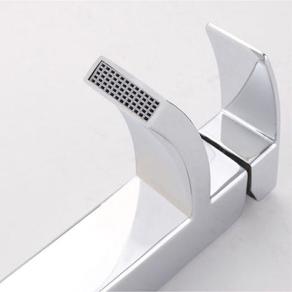 Skorter | Cubic Chrome Bathroom Faucet Low Arc Single Lever Basin Faucet