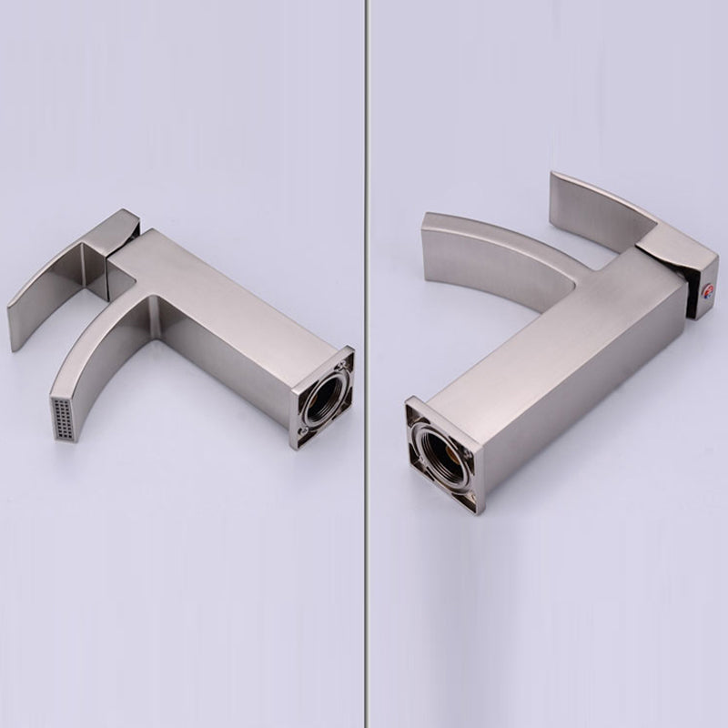 Skorter | Cubic Chrome Bathroom Faucet Low Arc Single Lever Basin Faucet