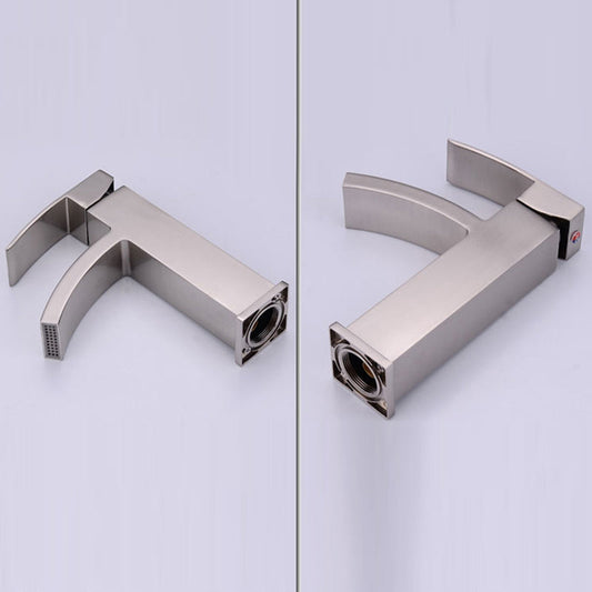 Skorter | Cubic Chrome Bathroom Faucet Low Arc Single Lever Basin Faucet