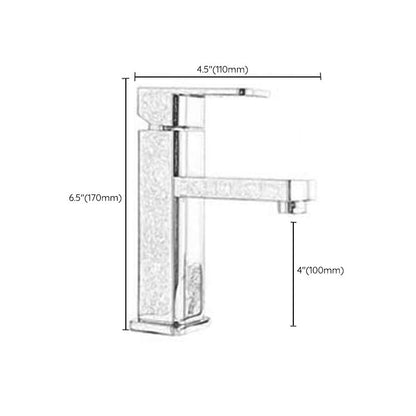Skorter | Cubic Chrome Bathroom Faucet Low Arc Single Lever Basin Faucet
