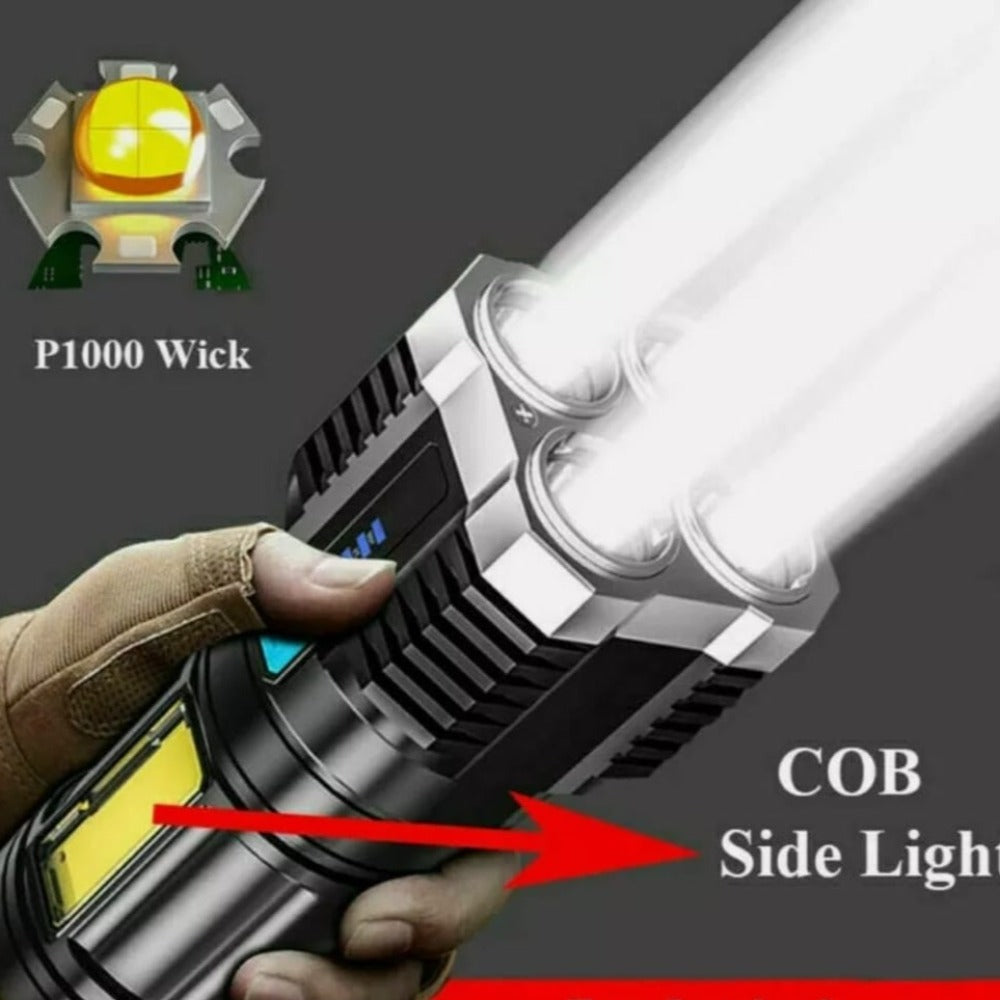 Skorter | Bright Waterproof Outdoor LED Flashlight with Side Lamp