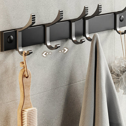 Skorter | Contemporary bathroom accessory set with black surface and bath shelf/towel bar