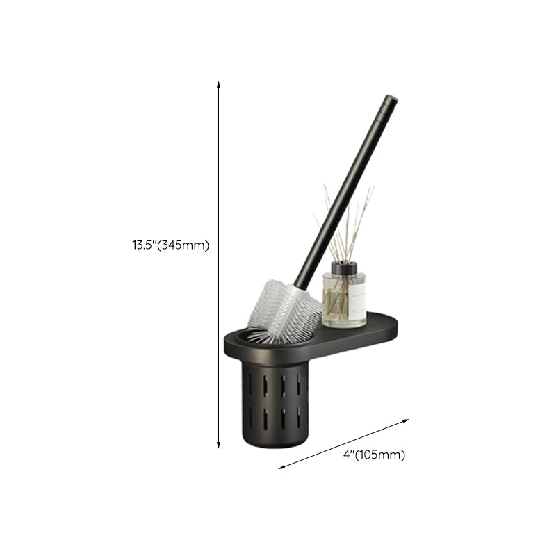 Skorter | Contemporary bathroom accessory set with black surface and bath shelf/towel bar