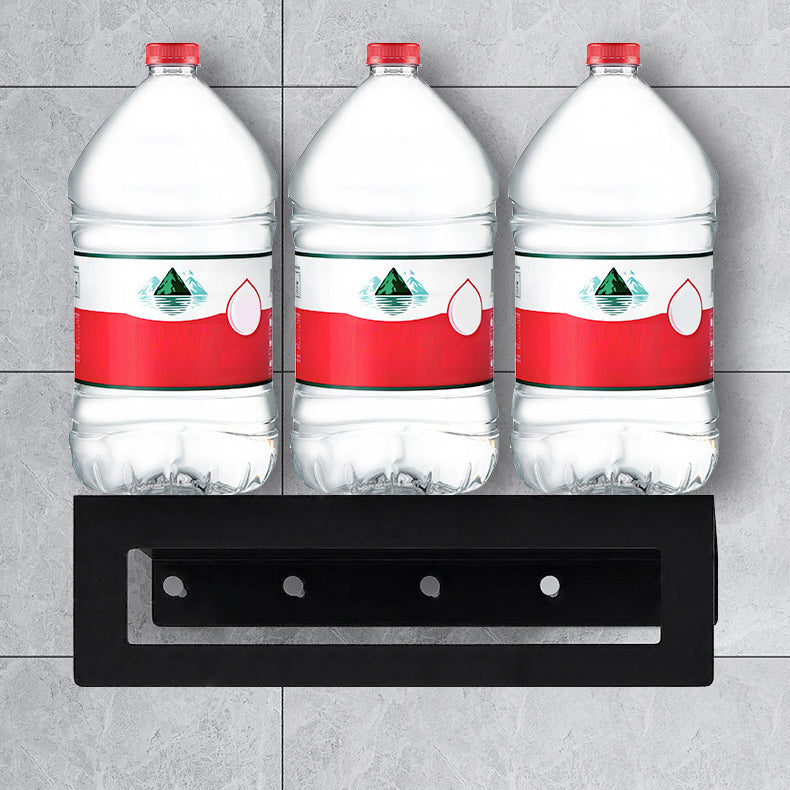 Skorter | Black 6-piece Bathroom Accessory Set Modern Shower Curtain Rod / Bathrobe Hooks and Towel Bar