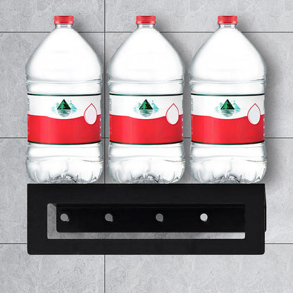 Skorter | Black 6-piece Bathroom Accessory Set Modern Shower Curtain Rod / Bathrobe Hooks and Towel Bar