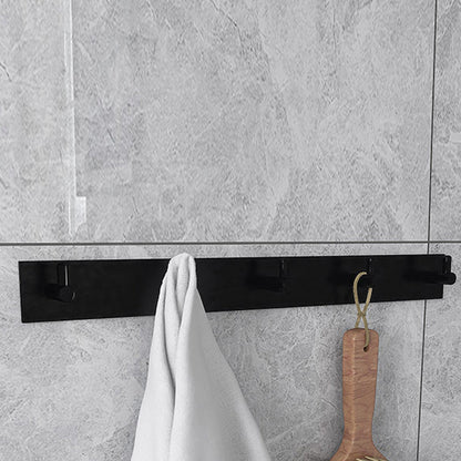 Skorter | Black 6-piece Bathroom Accessory Set Modern Shower Curtain Rod / Bathrobe Hook and Towel Bar