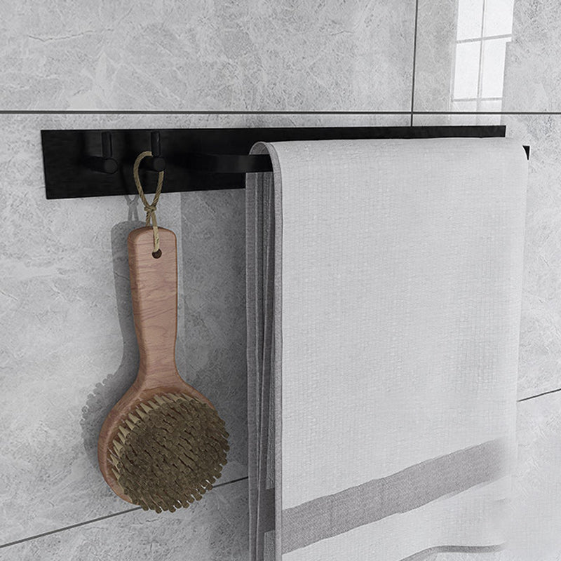 Skorter | Black 6-piece Bathroom Accessory Set Modern Shower Curtain Rod / Bathrobe Hook and Towel Bar