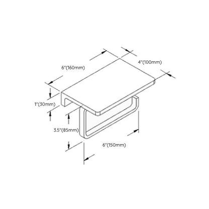 Skorter | Black 6-piece Bathroom Accessory Set Modern Shower Curtain Rod / Bathrobe Hooks and Towel Bar