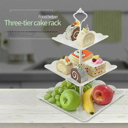 Skorter | 3Tier Cake Stand Afternoon Tea Wedding Party Plates Dinnerware Printed Dish