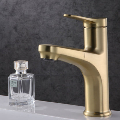 Skorter | Contemporary Basin Faucet Copper Pure Color Single Lever Retractable Basin Faucet