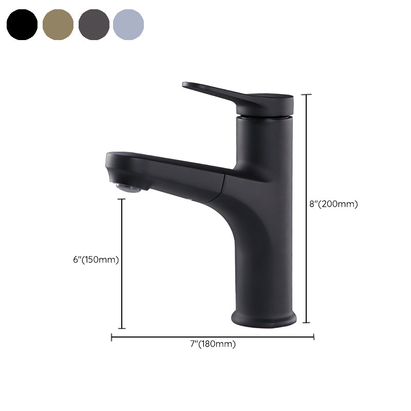Skorter | Contemporary Basin Faucet Copper Pure Color Single Handle Pull-Out Basin Faucet