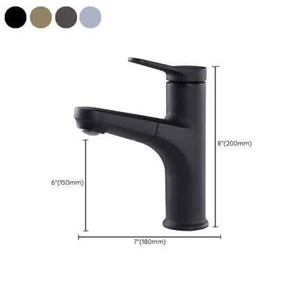 Skorter | Contemporary Basin Faucet Copper Pure Color Single Handle Pull-Out Basin Faucet