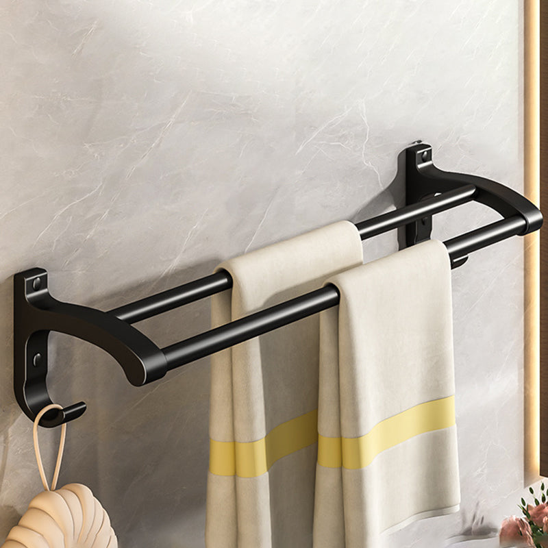 Skorter | Black Aluminum Bathroom Accessory Set Modern Bathroom Shelf / Towel Bar & Paper Holder