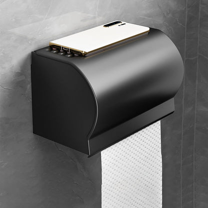 Skorter | Black Aluminum Bathroom Accessory Set Modern Bathroom Shelf / Towel Bar & Paper Holder