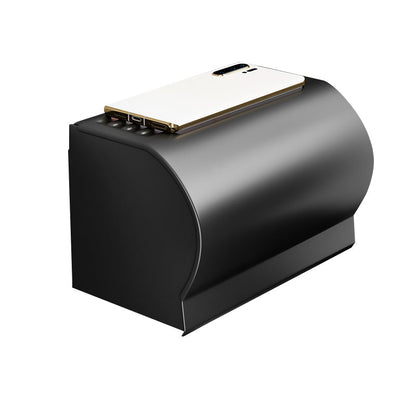 Skorter | Black Aluminum Bathroom Accessory Set Modern Bathroom Shelf / Towel Bar & Paper Holder