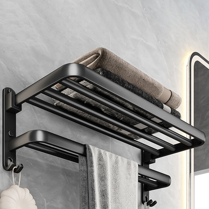 Skorter | Black Aluminum Bathroom Accessory Set Modern Bathroom Shelf / Towel Bar & Paper Holder