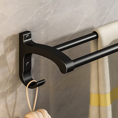 Skorter | Black Aluminum Bathroom Accessory Set Modern Bathroom Shelf / Towel Bar & Paper Holder