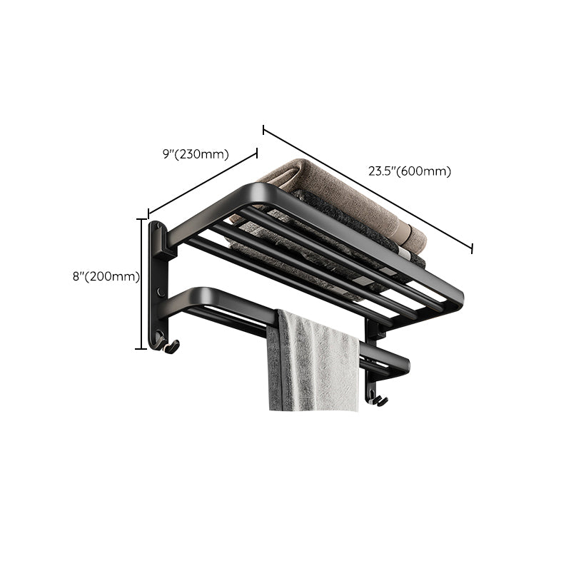 Skorter | Black Aluminum Bathroom Accessory Set Modern Bathroom Shelf / Towel Bar & Paper Holder